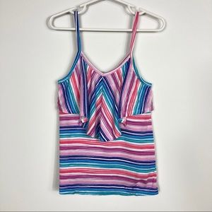Gymboree Striped Tank Top w/ Front Ruffle Size 4